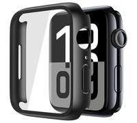YoLin 2 pezzi con vetro ultra sottile pellicola protettiva compatibile con Apple Watch Series 11 / Series 10 46 mm, PC All-Around custodia protettiva per iWatch 46 mm (2 nero)