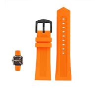 YOLIONU Cinturino in silicone per orologio da polso da uomo Seven Friday M2 P1 V3 Q1, impermeabile e in gomma(Orange black,28mm)