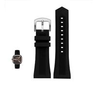 YOLIONU Cinturino in silicone per orologio da polso da uomo Seven Friday M2 P1 V3 Q1, impermeabile e in gomma(Black silver,28mm)