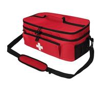 Yolispa Borsa per il primo soccorso vuota per farmacia da viaggio, grande capacità, borsa portatile per casa, viaggi, campeggio, escursionismo