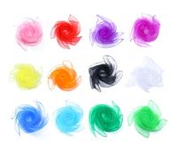 Yolistar 12 Pezzi Foulard Colorati per Bambini, Fazzoletti da Ginnastica, attività per Feste, Giochi da Circo per Neonati, Sciarpe in Chiffon per Danza, Giocoleria, Sensoriali, da Ballo, 60 X 60 Cm