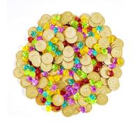 Yolistar 160 Pezzi Monete d'Oro dei Pirati con Diamanti Acrilici, Set Tesoro Pirata per Feste, Ricerca del Tesoro, Decorazioni Compleanno a Tema Pirati