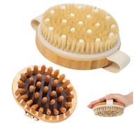 Yolistar 2 Pezzi Beauty Dry Brushing Body Brush Spazzola per il Massaggio a Secco del Corpo, Massaggiatore in Legno Anti Cellulite, per Migliora la Circolazione con Azione Esfoliante