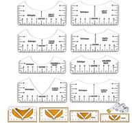 Yolistar Abbigliamento Moda Righello per Posizionamento Misura, Strumenti di Allineamento Centratura della Maglietta, Righello di T-Shirt per Cucire Modello Disegno Design da Sartoria (PVC, 12 Pezzi)