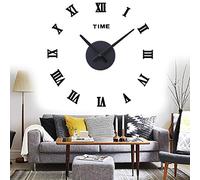 Yolistar Moderno Orologio Da Parete Fai Da Te, 3D Adesivo Orologio Parete Decorazione,Silenzioso Facile da Montare Parete Decorazione per Casa,Ufficio,Hotel,Estensibile 60-90 cm,-Nero