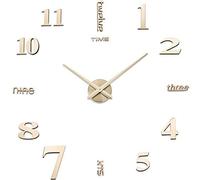 Yolistar Orologio da Parete Fai-da-Te, 3D Adesivo Orologio Parete Decorazione, Silenzioso Facile da Montare Parete Moderno Decorazione per Casa, Ufficio, Hotel - (d'oro)