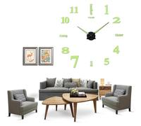 Yolistar Orologio da Parete Moderno Luminoso Fai Da Te, Silenzioso, 3D Adesivo Orologio Parete Decorazione, Facile da Montare, Decorativo per Casa, Cucina, Ufficio, Hotel e Scuola