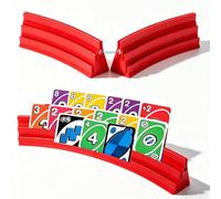 Yolistar Supporto Carte da Gioco 4 Pezzi Red con Magneti, Portacarte a 3 Livelli per UNO, Poker, Bridge e Canasta, Supporto Mani Libere per Adulti e Anziani