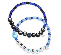 Yoljun 2 bracciali da concerto, merch, 17 cm, per gli appassionati di concerti, con lettere, regalo per donne e ragazze