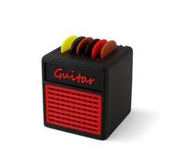 Yoljun Contenitore per plettri per chitarra, con 5 plettri, pratico supporto per plettri, accessori essenziali per chitarra, musicista, rocker, papà, marito, fidanzato, adolescente