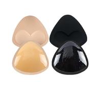 YOLMFOEV Monoka Push up Pads, adesivi per reggiseno, inserti rimovibili, per aumentare il seno per tutti i reggiseni, tripli angoli, nero, 2 pezzi, Taglia unica