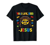 Yolo JK BRB Gesù Divertente Giorno di Pasqua Edificio Mattoni cristiani Maglietta