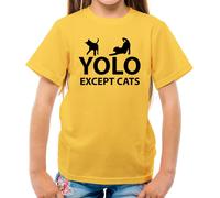 Yolo Tranne Gatti - T-Shirt - Gatto Divertente Love Animali Donna Crazy