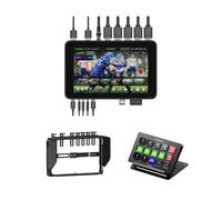 YOLOLIV YoloBox Ultra with cage, and YoloDeck | attrezzatura per in orizzontale/verticale, Gabbia di protezione in alluminio, supporti da 1/4", 15 tasti LCD