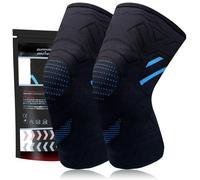 YOLONCE 2 Pezzi Supporto per Ginocchio da Uomo/Donna,Ginocchiera Ortopedica,Supporto per Artrite,Tutore Fascia Ginocchio per Sport,Blu,L