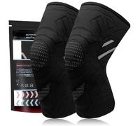 YOLONCE 2 Pezzi Supporto per Ginocchio da Uomo/Donna,Ginocchiera Ortopedica,Supporto per Artrite,Tutore Fascia Ginocchio per Sport,Nero,M