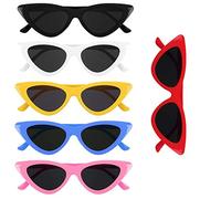 YOLOUP 6 Pcs Neon Brillen Set Partybrillen Lustige Dreieck Brille 1950s Jahre Kostüm Zubehör Damen Sonnenbrille Im 50er Retro Stil für Frau Karneval Mottoparty Kostümparty Geburtstagsparty 6 Farben