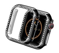Yolovie Custodia Compatibile per Apple Watch Serie 6 SE 5 4Cassa, operchio Viso Diamanti di Cristallo Bling Strass Lucido, Cornice Protettiva per iWatch Donna Ragazze. 44mm Nero