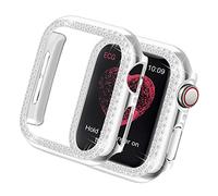 Yolovie Custodia Compatibile per Apple Watch Serie 6 SE 5 4Cassa, operchio Viso Diamanti di Cristallo Bling Strass Lucido, Cornice Protettiva per iWatch Donna Ragazze. 40mm Argentato