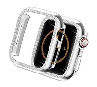 Yolovie Custodia Compatibile per Apple Watch Serie 6 SE 5 4Cassa, operchio Viso Diamanti di Cristallo Bling Strass Lucido, Cornice Protettiva per iWatch Donna Ragazze. 44mm Argentato