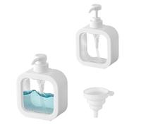 yolzhxe 2 Pezzi Dispenser Sapone, 300 ml Trasparente Liquido Dispenser con Imbuto, Riutilizzabili Plastica Dosatore Sapone Bagno, per Bagno Cucina Liquido Lozione Shampoo Doccia