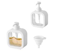 yolzhxe 2 Pezzi Dispenser Sapone, 500 ml Trasparente Liquido Dispenser con Imbuto, Ricaricabili Plastica Dosatore Sapone Bagno, per Bagno Cucina Liquido Lozione Shampoo Doccia