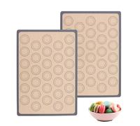 yolzhxe 2 Pezzi Tappetino Microforato per Forno, Antiaderente Tappetino Silicone per Macaron, Riutilizzabile Tappetini da Forno, per Fare Pizza Macaron, (42 x 29.5cm)