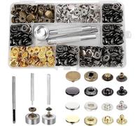 yolzhxe 320 Pezzi Bottoni a Pressione Metallo, Bottoni Automatici a Pressione con Kit di Strumenti di Installazione, per Fai da Te Prodotti in Pelle, Giacche, Cinture (4 colori, 12,5 mm)