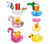 yolzhxe 6 Pezzi Portabibite Gonfiabile, Portabicchieri da Piscina Galleggianti, Piscina Portabevande Galleggiante, per Feste, Spiaggia, Feste a Tema