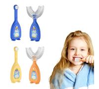 yolzhxe Spazzolino Denti Bambini a Forma di U, Setole in Silicone in Setole Morbide Oppio Manico Ergonomico, Gradi per la Pulizia Orale, Spazzolino da Denti Divertente da 2 a 6 Anni