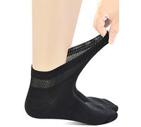 Yomandamor Coolmax - 5 paia di calzini da uomo per diabetici con punta senza cuciture e top extra largo, 5 paia di colore nero, 6-11