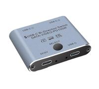 Yominerr Adattatore Splitter USB-C A Doppio Switch per Trasferimento Video 8K A 60Hz/4K A 144Hz, 100W USB C per Monitor del Computer da più Sorgenti