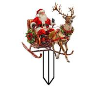 Yominerr Babbo Natale A di Una Slitta Trainata da Renne per Consegnare I Regali, Tappo in Acrilico per Esterni, Giardino, Patio, Impermeabile