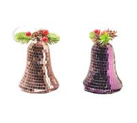Yominerr Campana Disco Pendente Carino Moda Retro Natale Campana Specchio Riflessione Ornamenti Decorazione Albero di Natale B