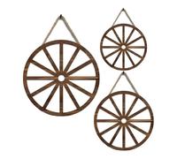 Yominerr Decorazione Murale in Legno con Ruota di Carretto 12/10/8 Pollici. Decorazione Rustica da Esterno in Legno con Ruote Decorative Appese per Giardino, Casa, Bar.