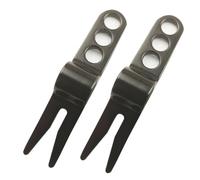 Yominerr Forchetta da Golf Divot Tool, con Punte per la Manutenzione del Prato Verde da Putting/Pulizia delle Scanalature/Marcatura della Palla - Nero