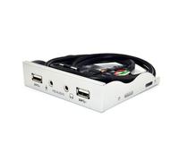 Yominerr Hub USB 2 Porte per PC, Adattatore Pannello Frontale con Audio HD, Jack Cuffie 3,5mm, Rack Pannello Frontale