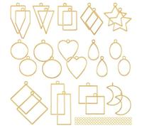 Yominerr Kit Stampo per Ciondolo con Cornice Cava A Forma di Cuore, e Luna in con 100 Anelli di Congiunzione per Fusione di Resina, DIY
