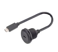 Yominerr Presa di Ricarica USB Type-C 3.1 Femmina- Porta Dati Type-C con Connettore Jack di Alimentazione USB-C di Tipo Pannello Fisso Filettato