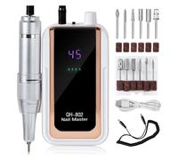 Yominerr Trapano per Unghie Elettrico Ricaricabile da 45000 /Min, Levigatrice per Unghie, Macchina per Manicure A Basso Rumore,