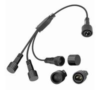 Yomistar Connettore Luci Natale 2 Pin Splitter Per Luci Natalizie, 1 a 3 Connettore per Luci di Natale IP65 Impermeabile Connettori Cavo di Prolunga per Stringa Tende Catena Luminosa Interno Esterno