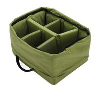 Yomiyuyr Custodia impermeabile per fotocamera, custodia divisoria imbottita in nylon verde per reazione DSLR, accessori per fotocamera con divisori flessibili, 10,2x7,9x5,7