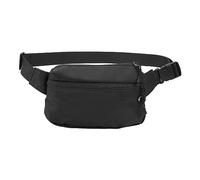 Yomiyuyr Fanny Pack di grande capacità, borsa a cinghia a traversa in nylon a tenuta stagna con foro per cuffie, cinghia versatile, per correre, viaggi, allenamento, neros (Nero)
