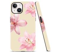 Yomjew Girly Cute Lily Spring Flower Pattern Custodia per iPhone 14/iPhone 13 6,1 pollici, design floreale rosa custodie estetiche per ragazze e donne, morbido TPU protettivo antiurto Funda per iPhone