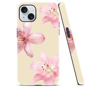 Yomjew Girly Cute Lily Spring Flower Pattern Custodia per iPhone 15 da 6,1 pollici, design floreale rosa, custodie estetiche per ragazze e donne, morbido TPU protettivo antiurto Funda per iPhone 15