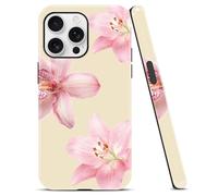Yomjew Girly Cute Lily Spring Flower Pattern Custodia per iPhone 16 Pro Max 6,9 pollici, design floreale rosa estetico custodie per ragazze e donne, morbido TPU protettivo antiurto Funda per iPhone 16