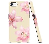 Yomjew Girly Cute Lily Spring Flower Pattern Custodia per iPhone SE 2022/SE 2020/8/7 4.7 pollici, Custodie estetiche con design floreale rosa per ragazze e donne, morbida custodia protettiva in TPU