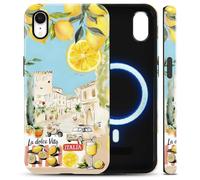 Yomjew Summer Italian Vacation Lemon Collage Custodia per iPhone 17e/16e Custodia antiurto TPU e PC rigido protettivo compatibile con MagSafe Progettato Cover Funda per iPhone 17e/16e 6.1 pollici