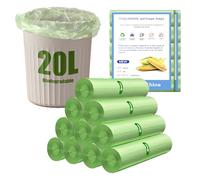 YOMKILU 200 Pezzi Sacchetti Umido Biodegradabili 20L, 10 Rollen 50x60cm Sacchetti Spazzatura, 4-6 Gal Buste Immondizia per Cucina, Ufficio, Soggiorno, Bagno, Verde
