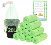 YOMKILU 200 Pezzi Sacchetti Umido Biodegradabili 20L, 10 Rollen 50x63cm Sacchetti Spazzatura con Manico, 4-6 Gal Buste Immondizia per Cucina, Ufficio, Soggiorno, Bagno, Verde